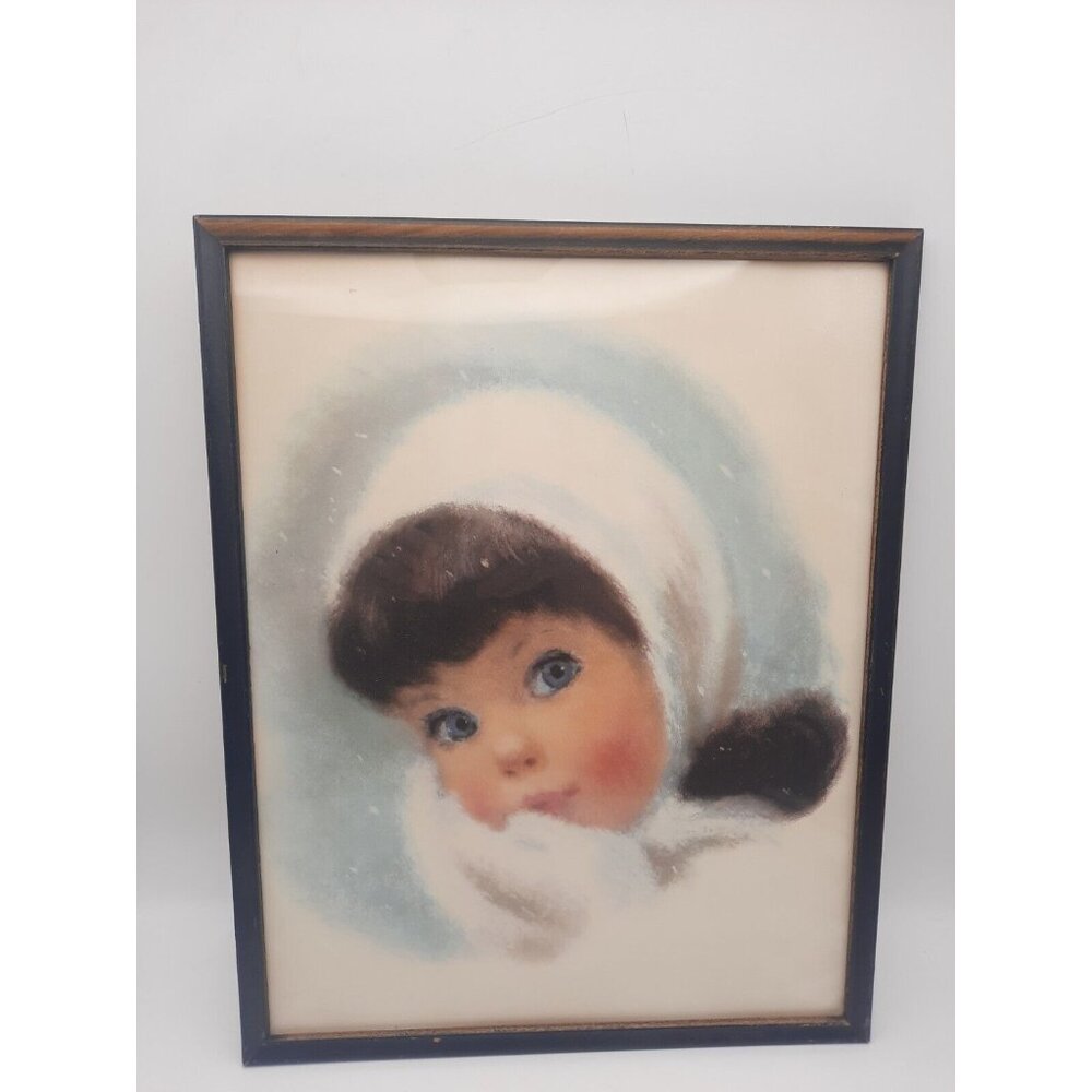 Francis Hook Northern Paper Mills Tissue Child Girl Print 11" x 14" Framed